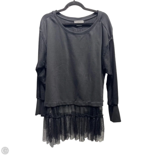 Top Long Sleeve By Anthropologie In Black, Size: Xl