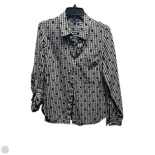 Top Long Sleeve By Tommy Hilfiger In Black & White, Size: M