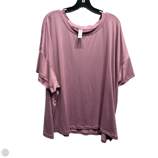 Athletic Top Short Sleeve By Velocity In Purple, Size: 3x