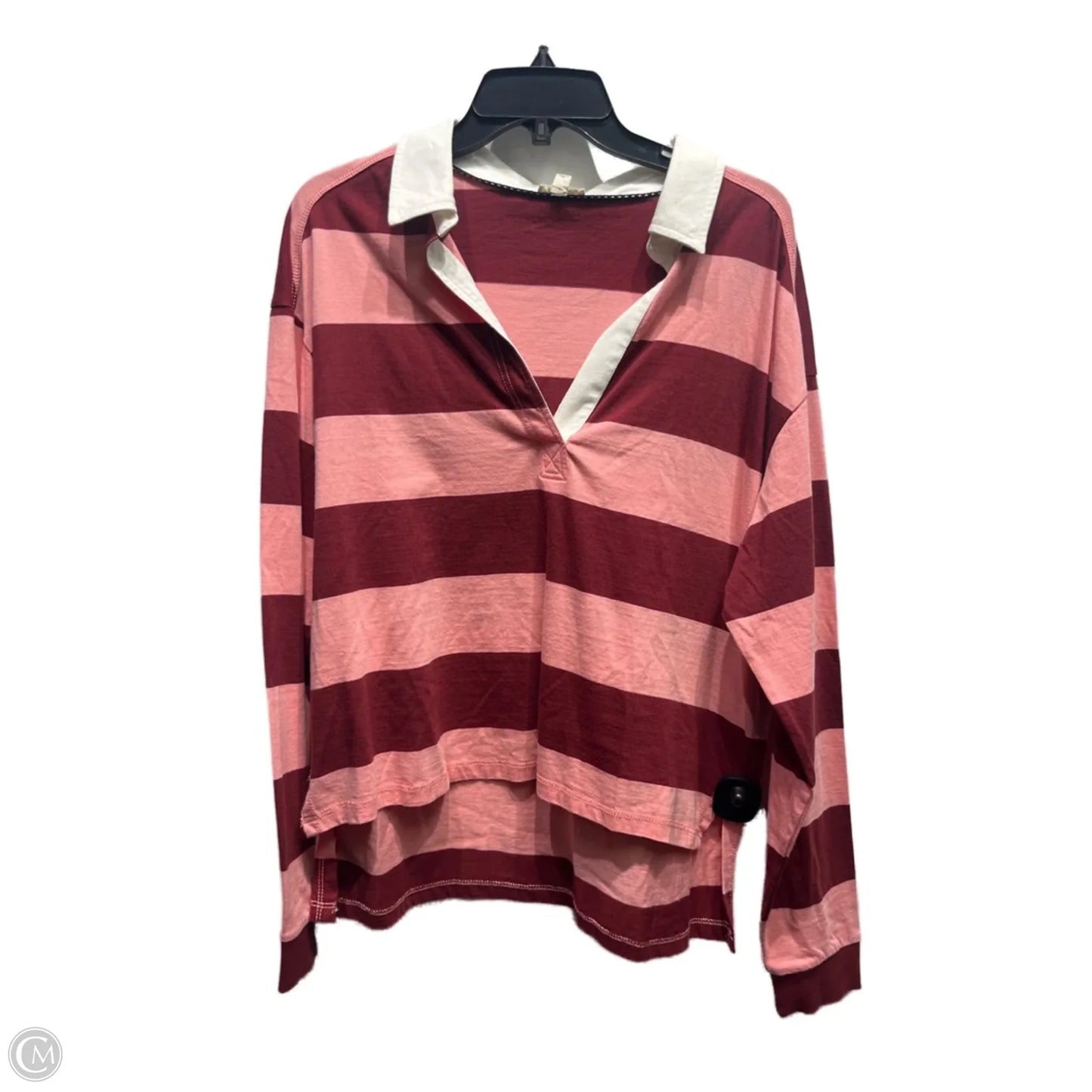 Top Long Sleeve By Pilcro In Pink & Red, Size: S
