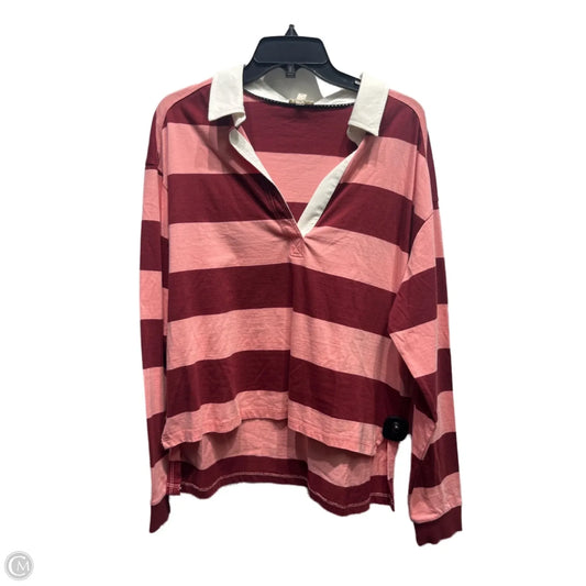 Top Long Sleeve By Pilcro In Pink & Red, Size: S