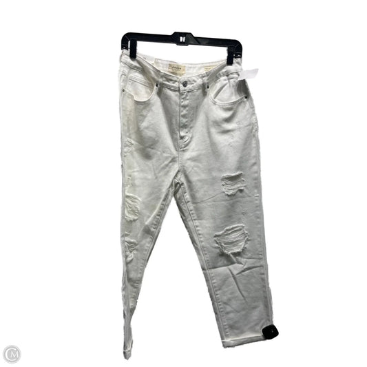 Jeans Cropped By Pacsun In White Denim, Size: 6