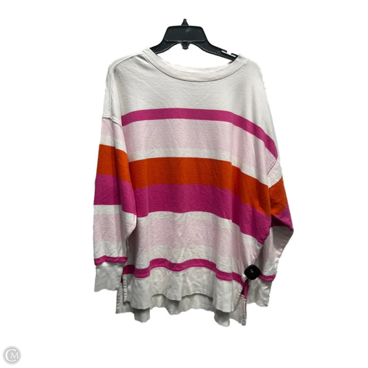 Top Long Sleeve By Crown And Ivy In Orange & Pink, Size: L