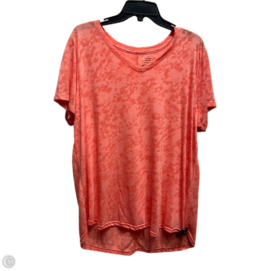 Athletic Top Short Sleeve By Tek Gear In Orange, Size: Xxl
