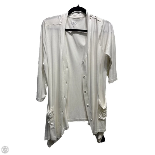 Cardigan By Logo In White, Size: M