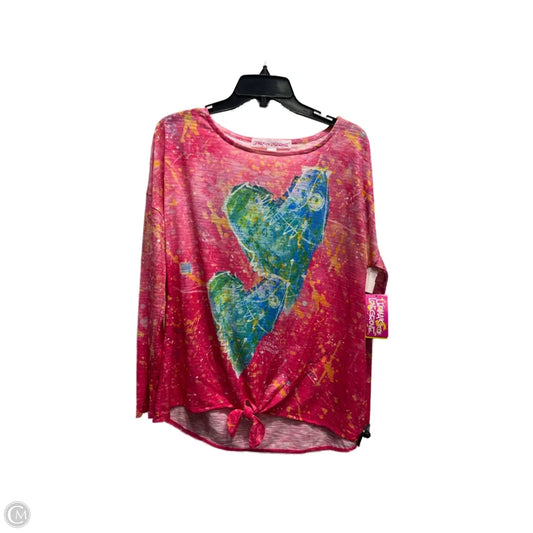 Top Long Sleeve By Leoma Lovegrove In Pink, Size: L