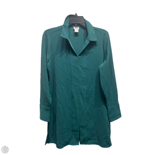 Tunic Long Sleeve By Chicos In Green, Size: 4
