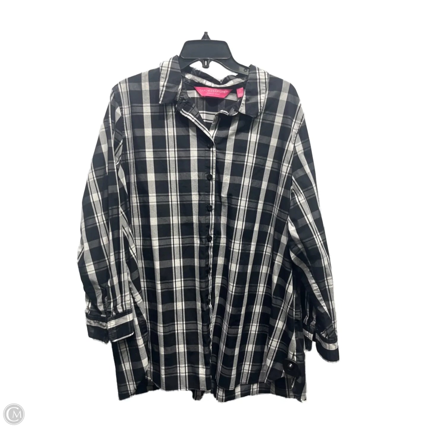 Top Long Sleeve By Isaac Mizrahi Live Qvc In Black & White, Size: 20