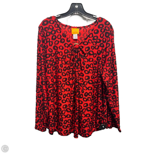 Top Long Sleeve By Ruby Rd In Black & Red, Size: L