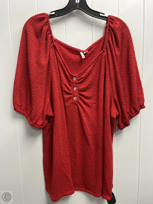 Top Short Sleeve By Cato In Red, Size: 22