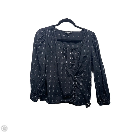 Top Long Sleeve By Madewell In Black & White, Size: M