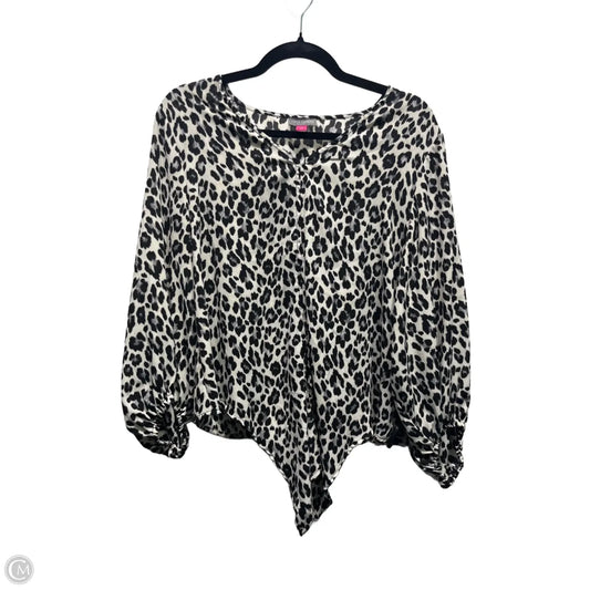 Top Long Sleeve By Vince Camuto In Black & Cream, Size: M
