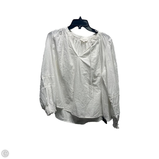 Top Long Sleeve By grace & mia In White, Size: S