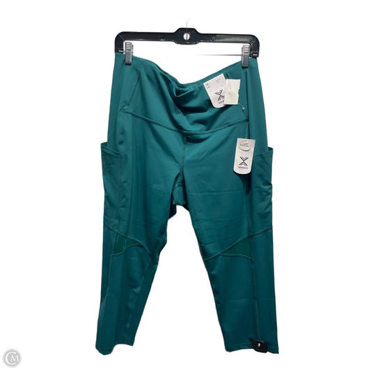 Athletic Capris By Xersion In Green, Size: 1x