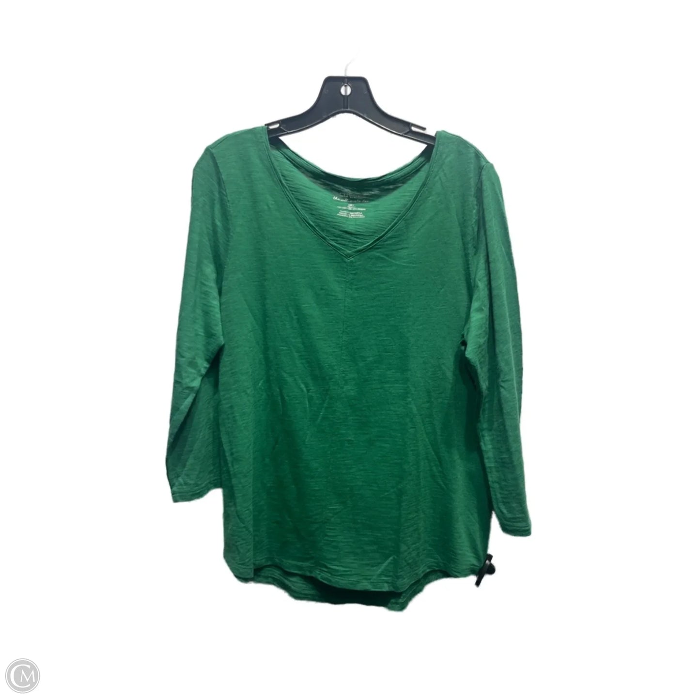 Top Long Sleeve Basic By Chicos In Green, Size: M