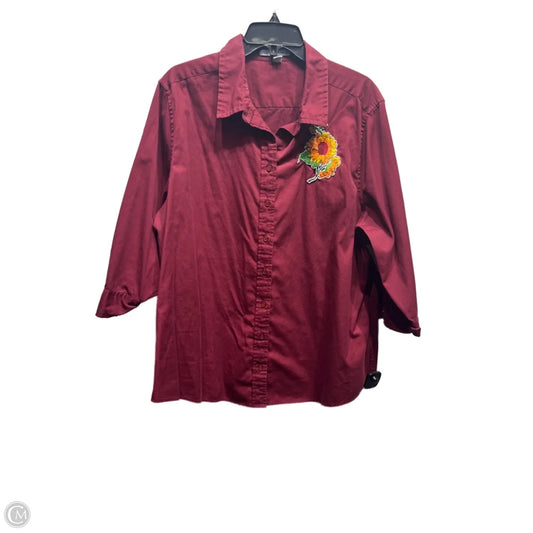 Top Long Sleeve By PORT AUTHORITY In Red, Size: 3x