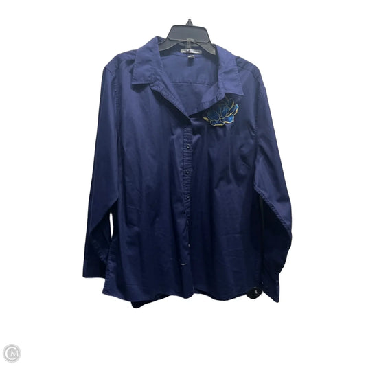 Top Long Sleeve By PORT AUTHORITY In Navy, Size: 3x