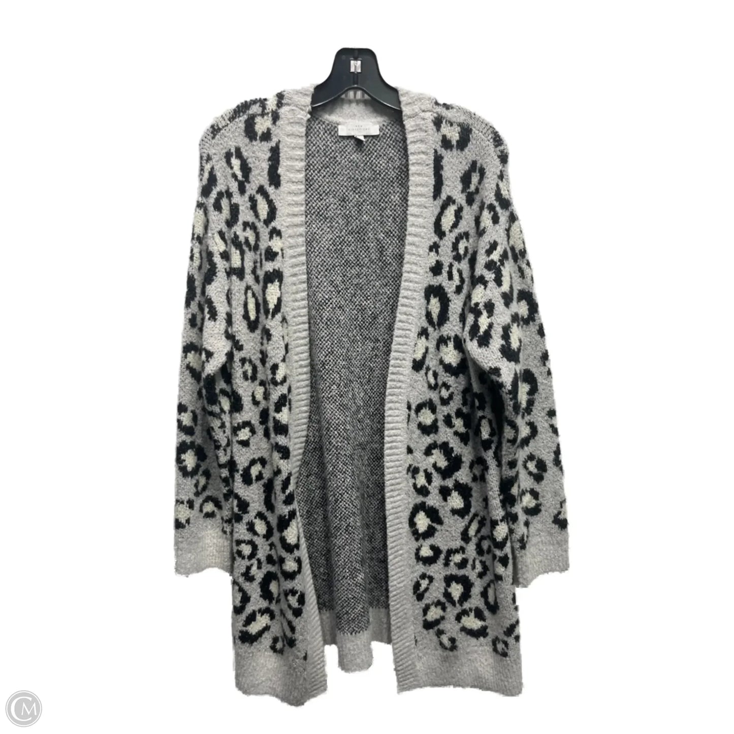 Sweater Cardigan By New Directions In Grey, Size: S