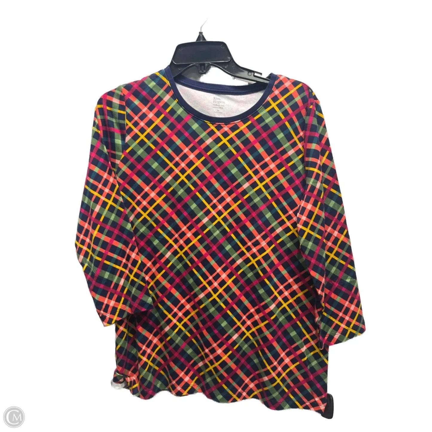 Top Long Sleeve By Kim Rogers In Blue & Orange, Size: M