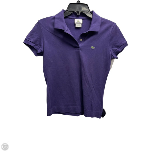 Top Short Sleeve By Lacoste In Purple, Size: M