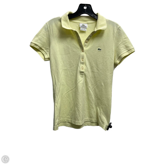 Top Short Sleeve By Lacoste In Yellow, Size: M