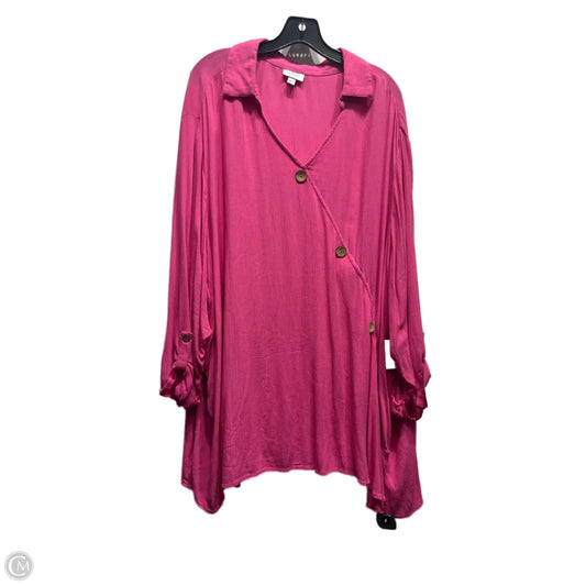 Top Long Sleeve By Avenue In Pink, Size: 3x
