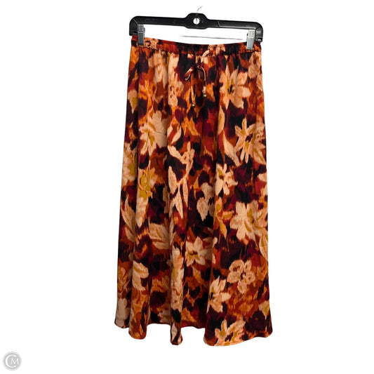 Skirt Midi By Elle In Orange & Red, Size: Xs