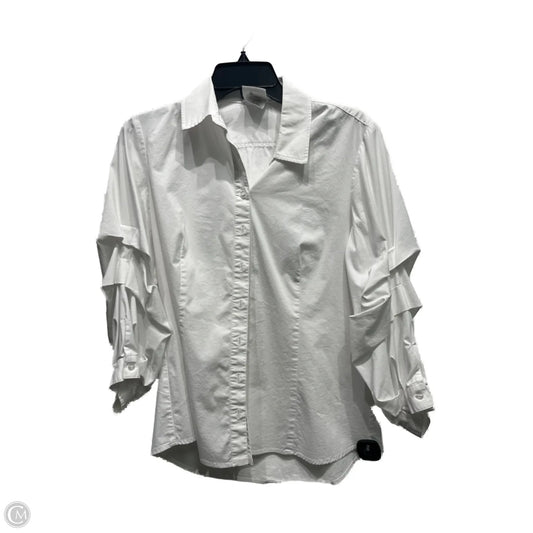 Top Long Sleeve By Clothes Mentor In White, Size: Xl