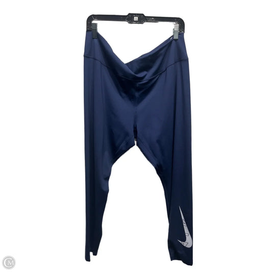 Athletic Leggings By Nike Apparel In Navy, Size: Xxl