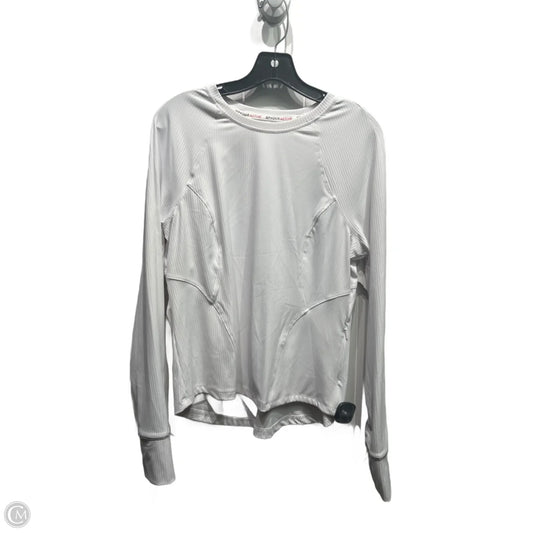 Athletic Top Long Sleeve Collar By Spyder In White, Size: M