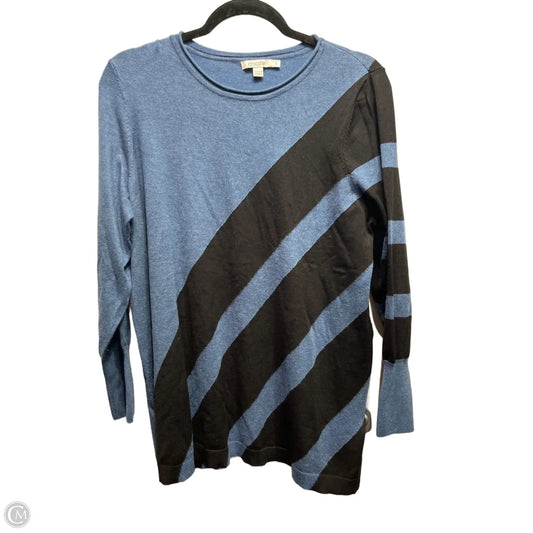 Sweater By Chicos In Black & Blue, Size: L