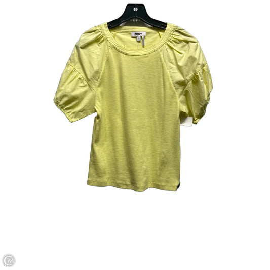 Top Short Sleeve By Dkny In Yellow, Size: Xs