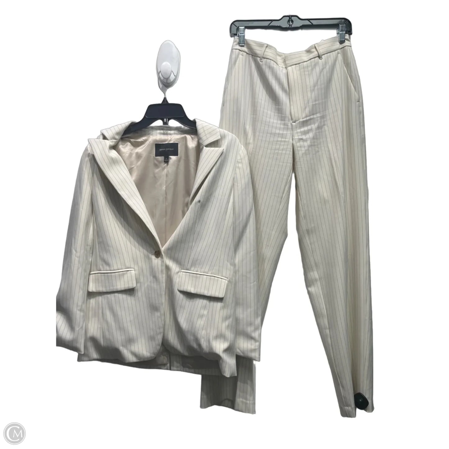 Pants Set 2pc By Banana Republic In Black & Cream, Size: 6