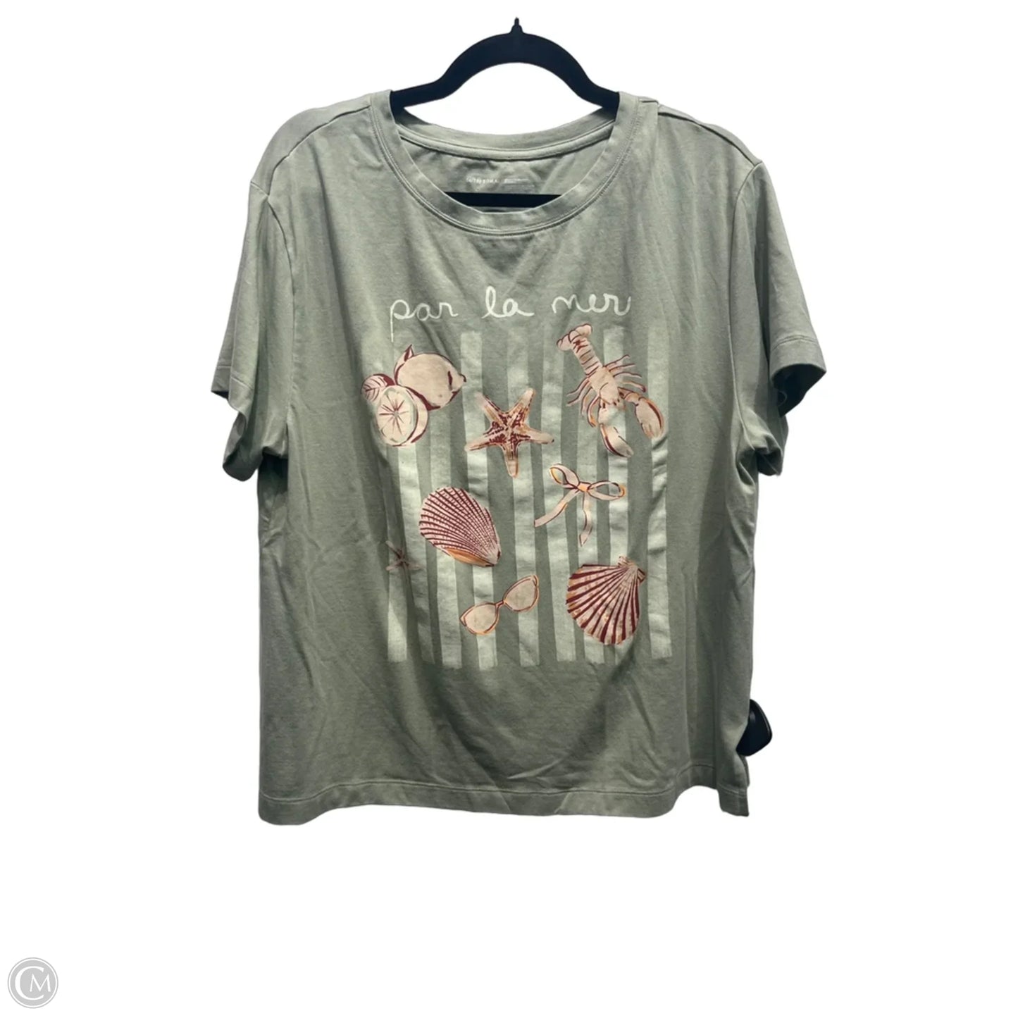 Top Short Sleeve Basic By Soma In Green, Size: L