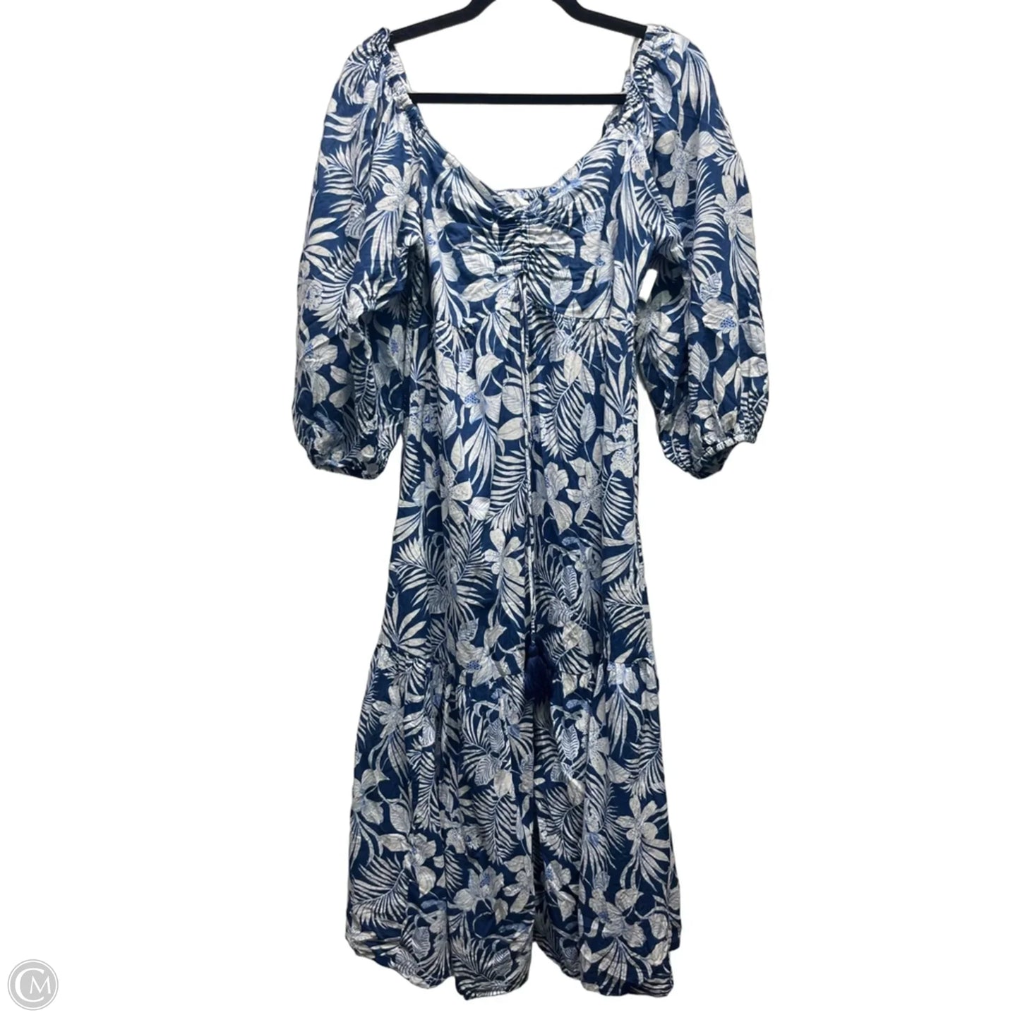 Dress Casual Midi By Tommy Bahama In Blue & White, Size: M