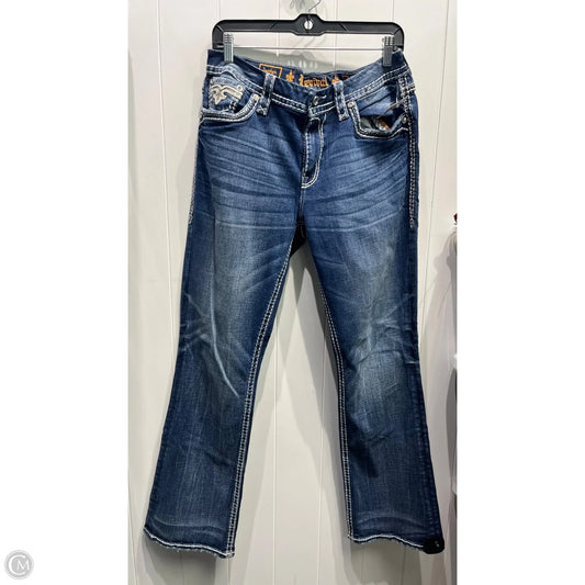 Jeans Boot Cut By Rock Revival In Blue Denim, Size: 10