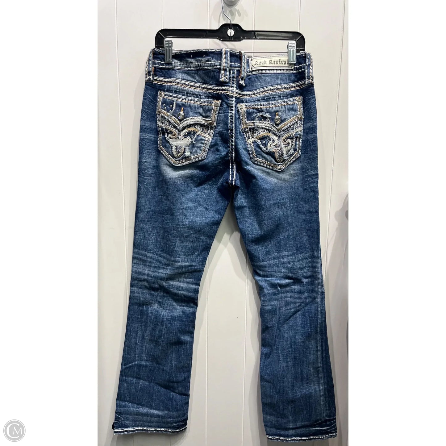 Jeans Boot Cut By Rock Revival In Blue Denim, Size: 10