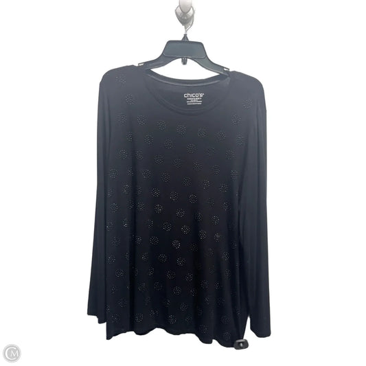 Top Long Sleeve By Chicos In Black, Size: Xl