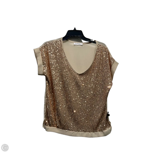 Top Short Sleeve By Gigi Moda In Gold, Size: M