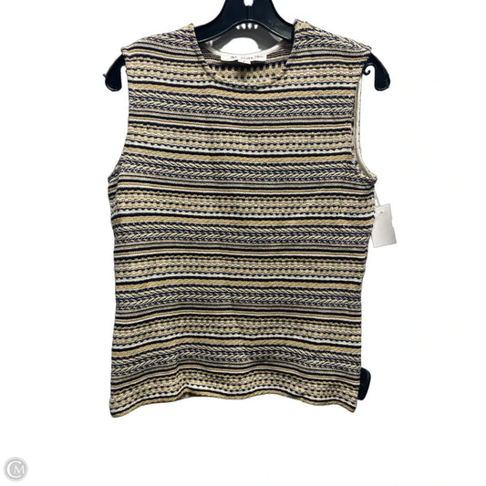 Top Sleeveless Designer By St. John In Black & Tan, Size: Sp