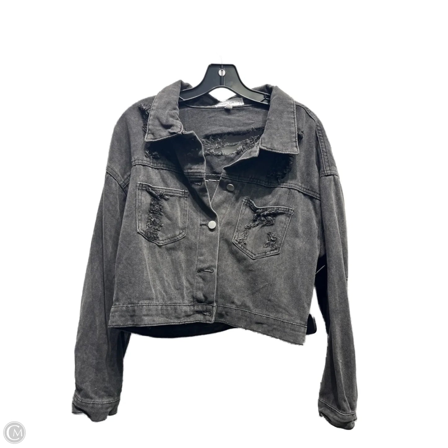 Jacket Denim By Nash Grey In Black, Size: M
