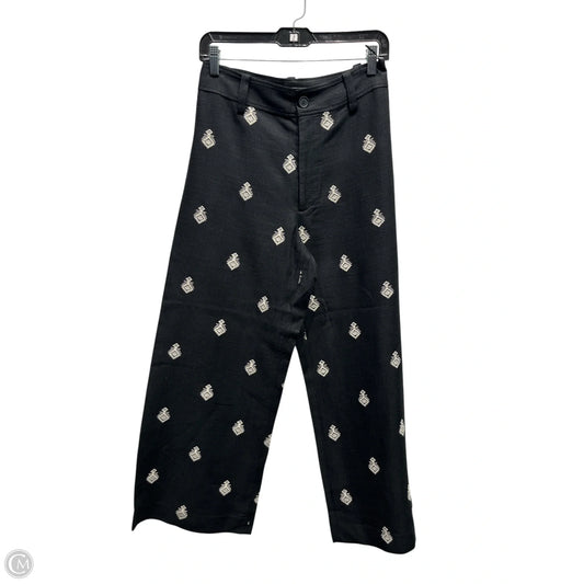 Pants Wide Leg By Zara In Black & White, Size: S
