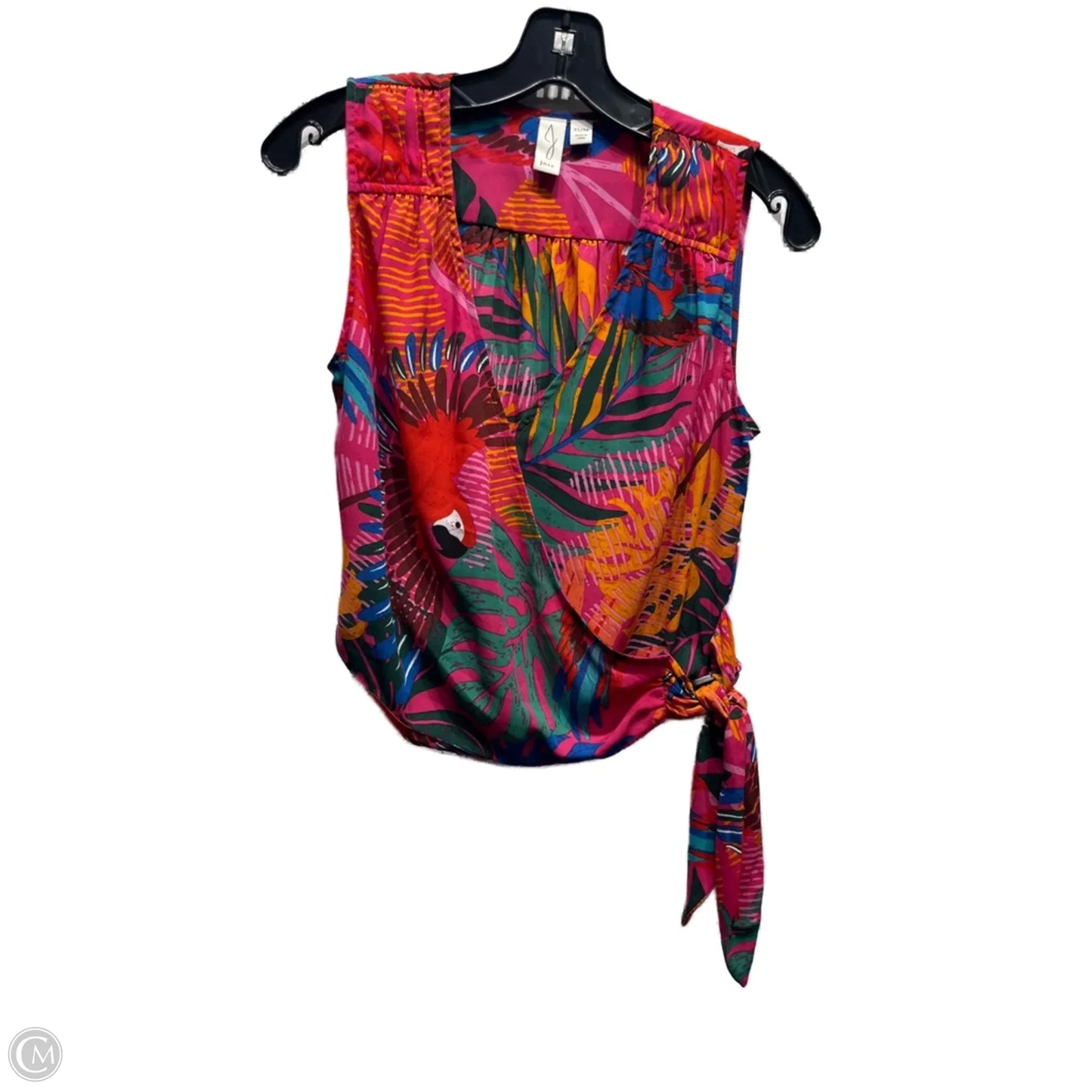 Top Sleeveless By Joie In Green & Pink, Size: Xs
