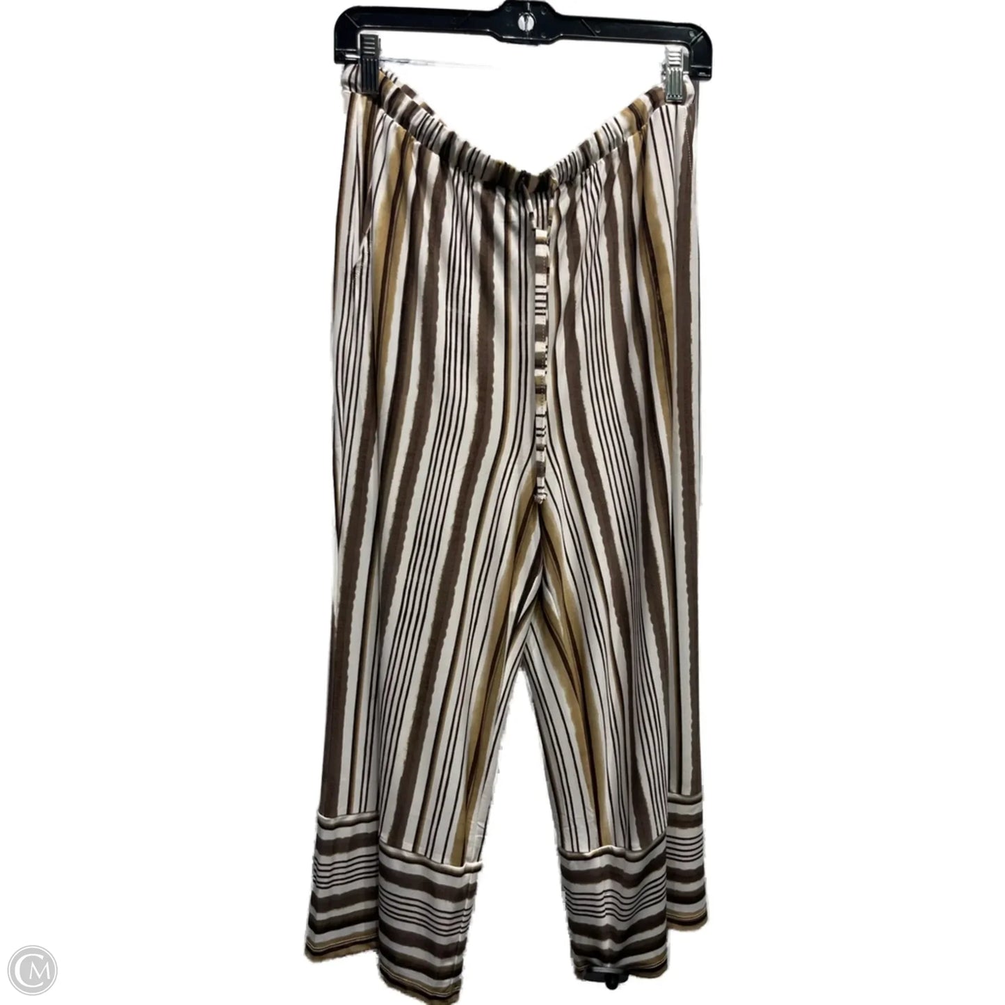 Pants Set 2pc By Nina Leonard In Brown & White, Size: L