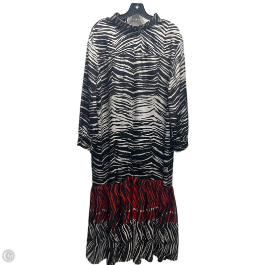 Dress Casual Midi By Zara In Black & Red, Size: Xl