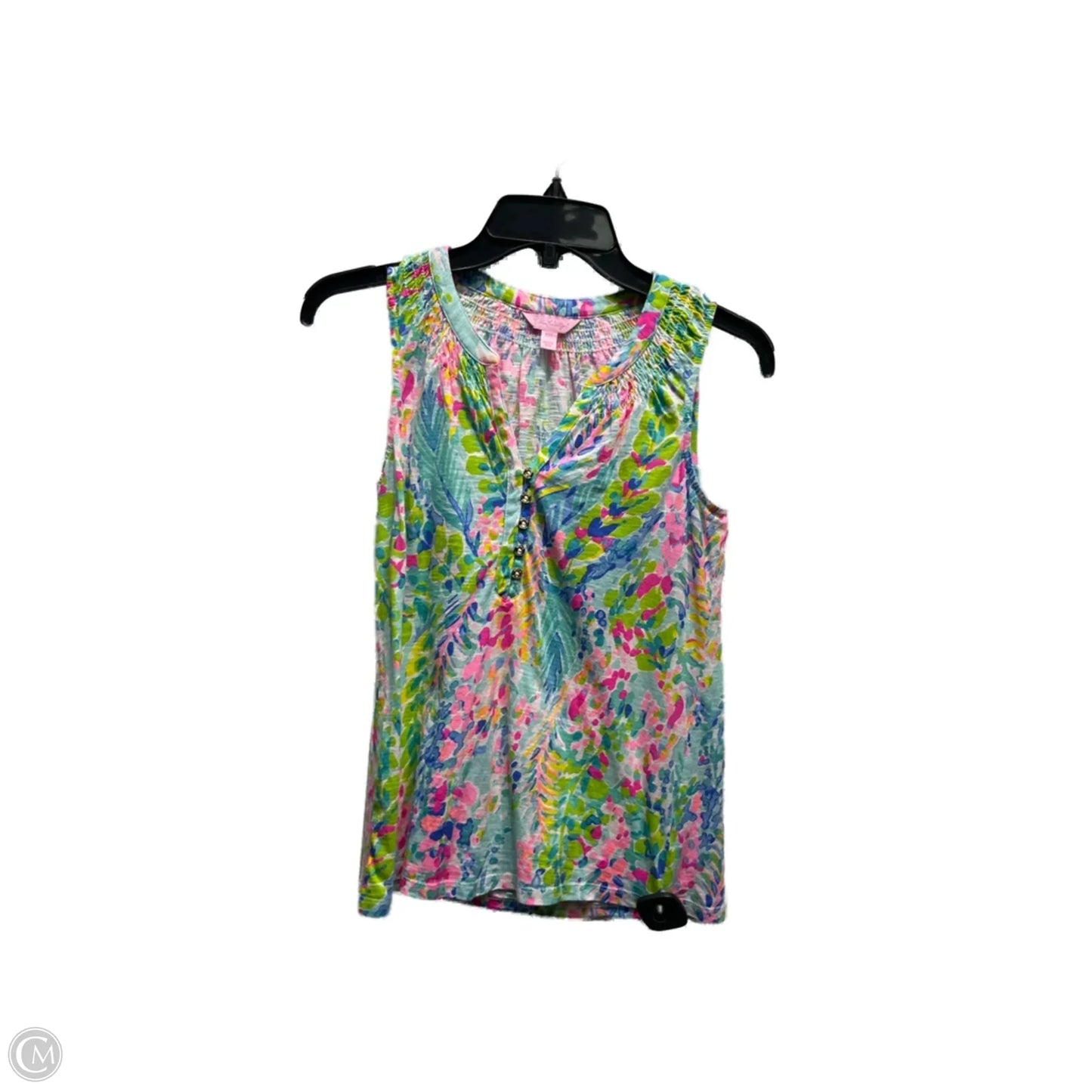 Top Sleeveless Designer By Lilly Pulitzer In Blue & Green, Size: Xxs