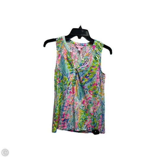 Top Sleeveless Designer By Lilly Pulitzer In Blue & Green, Size: Xxs