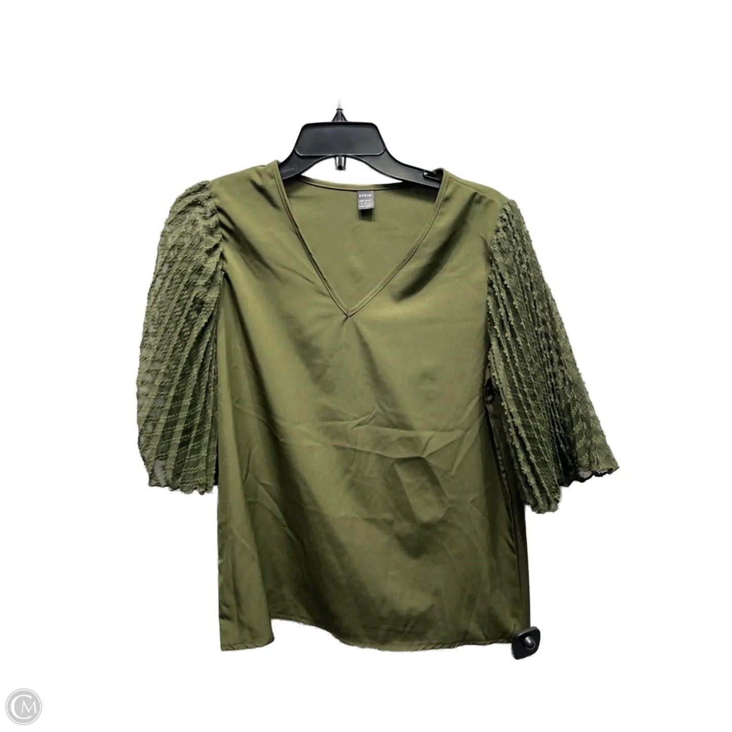 Top Short Sleeve By Shein In Green, Size: S