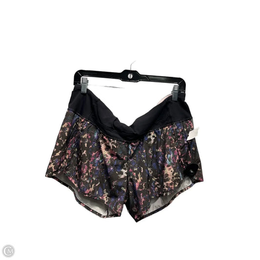 Athletic Shorts By Lululemon In Black & Purple, Size: 12