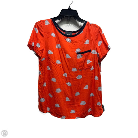 Top Short Sleeve By Maeve In Blue & Orange, Size: 8